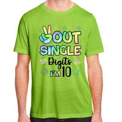 Peace Out Single Digits I'm 10 Cute Gift Adult ChromaSoft Performance T-Shirt