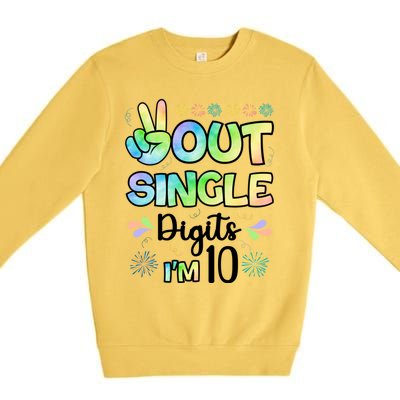 Peace Out Single Digits I'm 10 Cute Gift Premium Crewneck Sweatshirt