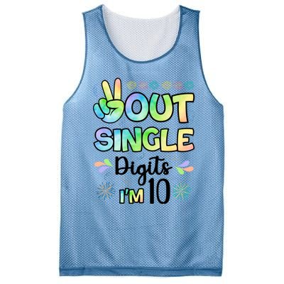 Peace Out Single Digits I'm 10 Cute Gift Mesh Reversible Basketball Jersey Tank