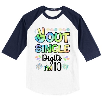 Peace Out Single Digits I'm 10 Cute Gift Baseball Sleeve Shirt