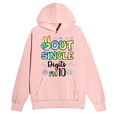 Peace Out Single Digits I'm 10 Cute Gift Urban Pullover Hoodie