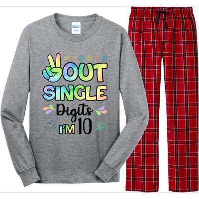 Peace Out Single Digits I'm 10 Cute Gift Long Sleeve Pajama Set