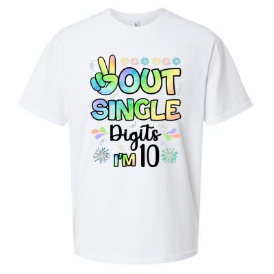 Peace Out Single Digits I'm 10 Cute Gift Sueded Cloud Jersey T-Shirt