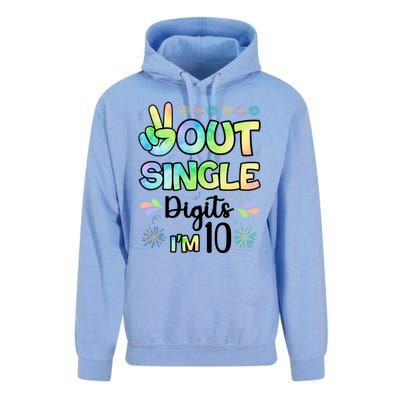 Peace Out Single Digits I'm 10 Cute Gift Unisex Surf Hoodie