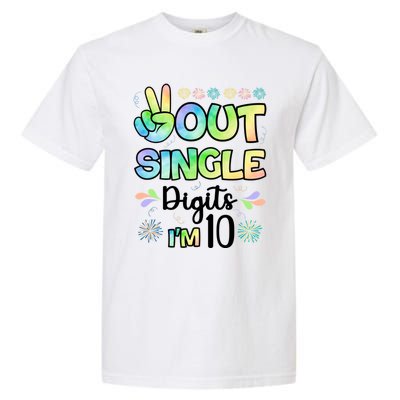 Peace Out Single Digits I'm 10 Cute Gift Garment-Dyed Heavyweight T-Shirt