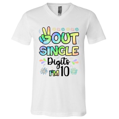 Peace Out Single Digits I'm 10 Cute Gift V-Neck T-Shirt