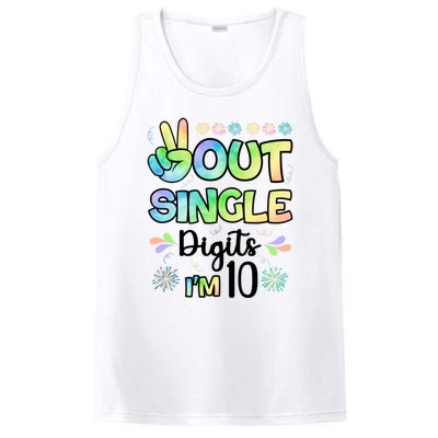 Peace Out Single Digits I'm 10 Cute Gift PosiCharge Competitor Tank