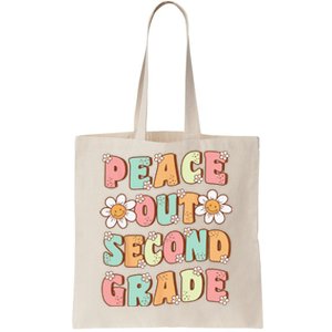 Peace Out Second Grade Groovy Last Day of 2nd Grade Tote Bag