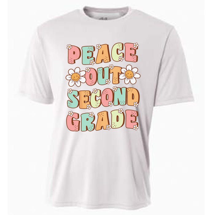 Peace Out Second Grade Groovy Last Day of 2nd Grade Cooling Performance Crew T-Shirt