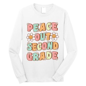 Peace Out Second Grade Groovy Last Day of 2nd Grade Long Sleeve Shirt