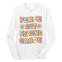 Peace Out Second Grade Groovy Last Day of 2nd Grade Long Sleeve Shirt