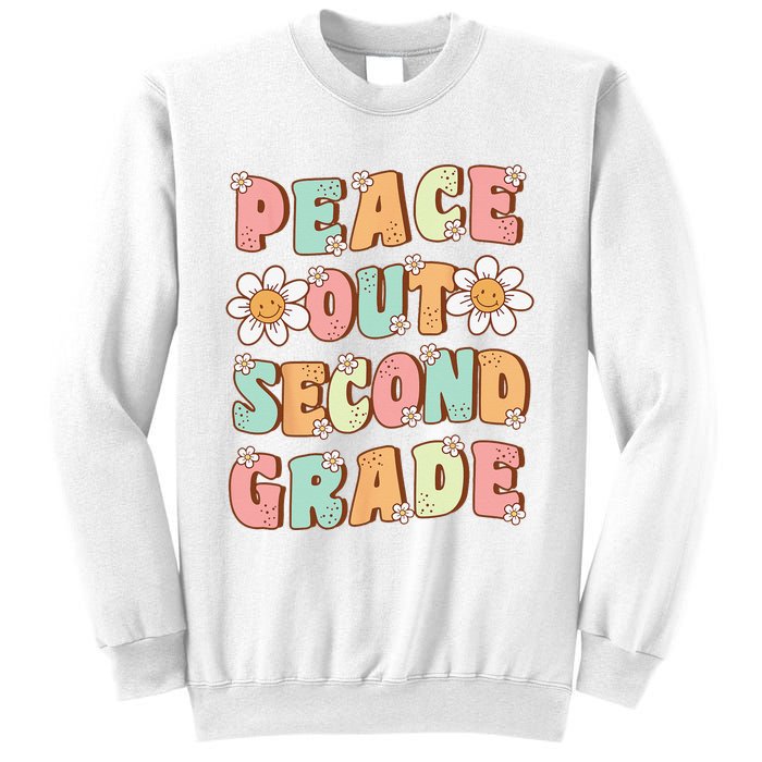 Peace Out Second Grade Groovy Last Day of 2nd Grade Sweatshirt