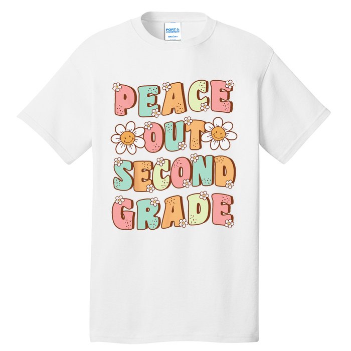 Peace Out Second Grade Groovy Last Day of 2nd Grade Tall T-Shirt