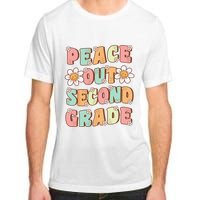 Peace Out Second Grade Groovy Last Day of 2nd Grade Adult ChromaSoft Performance T-Shirt