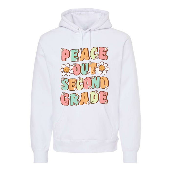 Peace Out Second Grade Groovy Last Day of 2nd Grade Premium Hoodie