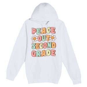 Peace Out Second Grade Groovy Last Day of 2nd Grade Premium Pullover Hoodie