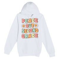 Peace Out Second Grade Groovy Last Day of 2nd Grade Premium Pullover Hoodie