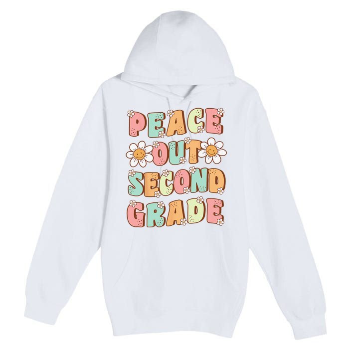 Peace Out Second Grade Groovy Last Day of 2nd Grade Premium Pullover Hoodie