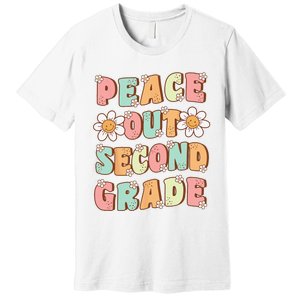 Peace Out Second Grade Groovy Last Day of 2nd Grade Premium T-Shirt