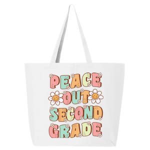 Peace Out Second Grade Groovy Last Day of 2nd Grade 25L Jumbo Tote