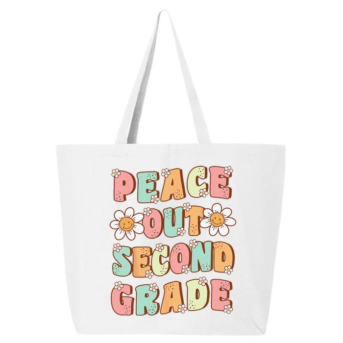 Peace Out Second Grade Groovy Last Day of 2nd Grade 25L Jumbo Tote