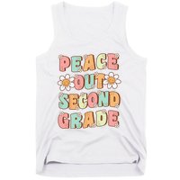 Peace Out Second Grade Groovy Last Day of 2nd Grade Tank Top