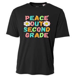 Peace Out Second Grade Cute Groovy Last Day Of 2Nd Grade Cooling Performance Crew T-Shirt