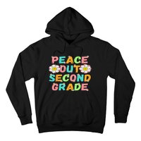 Peace Out Second Grade Cute Groovy Last Day Of 2Nd Grade Hoodie