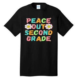 Peace Out Second Grade Cute Groovy Last Day Of 2Nd Grade Tall T-Shirt