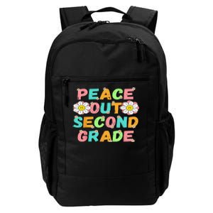 Peace Out Second Grade Cute Groovy Last Day Of 2Nd Grade Daily Commute Backpack