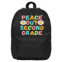 Peace Out Second Grade Cute Groovy Last Day Of 2Nd Grade 16 in Basic Backpack