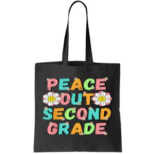 Peace Out Second Grade Cute Groovy Last Day Of 2Nd Grade Tote Bag