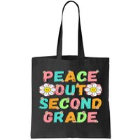 Peace Out Second Grade Cute Groovy Last Day Of 2Nd Grade Tote Bag