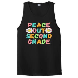 Peace Out Second Grade Cute Groovy Last Day Of 2Nd Grade PosiCharge Competitor Tank