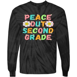 Peace Out Second Grade Cute Groovy Last Day Of 2Nd Grade Tie-Dye Long Sleeve Shirt