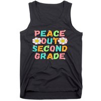 Peace Out Second Grade Cute Groovy Last Day Of 2Nd Grade Tank Top