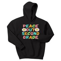 Peace Out Second Grade Cute Groovy Last Day Of 2Nd Grade Kids Hoodie