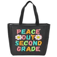 Peace Out Second Grade Cute Groovy Last Day Of 2Nd Grade Zip Tote Bag