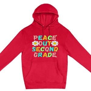 Peace Out Second Grade Cute Groovy Last Day Of 2Nd Grade Premium Pullover Hoodie