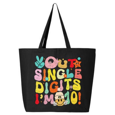 Peace Out Single Digits Groovy 10th Birthday 25L Jumbo Tote