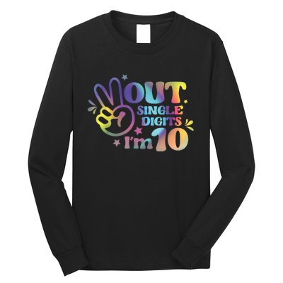 Peace Out Single Digits Im 10 Year Old 10th Birthday Girl Long Sleeve Shirt