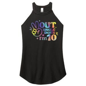 Peace Out Single Digits Im 10 Year Old 10th Birthday Girl Women’s Perfect Tri Rocker Tank