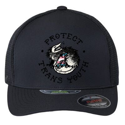 Protecttrans Opossum Support Lgbt Pride Flexfit Unipanel Trucker Cap