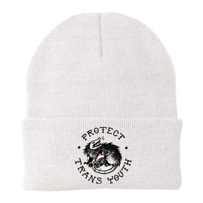 Protecttrans Opossum Support Lgbt Pride Knit Cap Winter Beanie