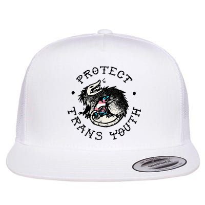 Protecttrans Opossum Support Lgbt Pride Flat Bill Trucker Hat