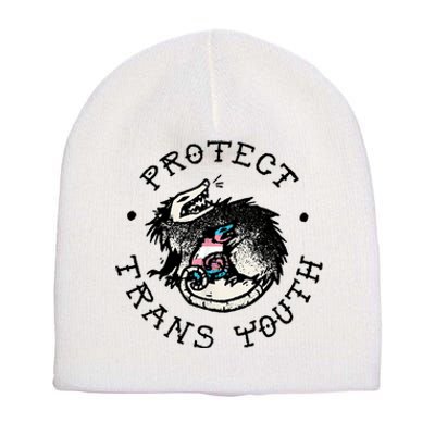 Protecttrans Opossum Support Lgbt Pride Short Acrylic Beanie