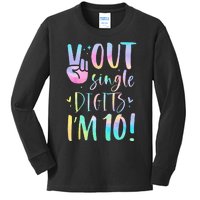 Peace Out Single Digits Im 10 Year Old 10th Birthday Girl Kids Long Sleeve Shirt