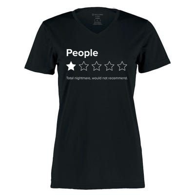 People One Star Total Nightmare Would Not Recommend Women's Momentum V-Neck T-Shirt