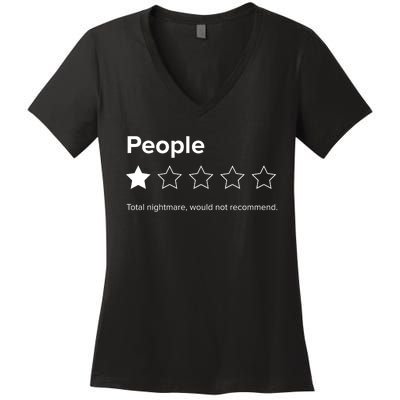 People One Star Total Nightmare Would Not Recommend Women's V-Neck T-Shirt