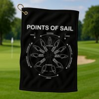 Points Of Sail Manoeuvre Sailing Ship Sailor Golf Towel